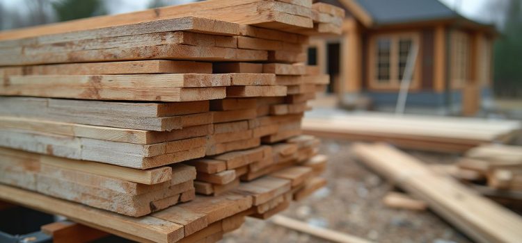 Lumber Prices in 2024: What Happened and Why (Analysis) A stack of lumber at a home construction site illustrates lumber prices in 2024