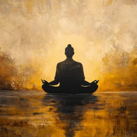 A meditating buddhist representing anatta
