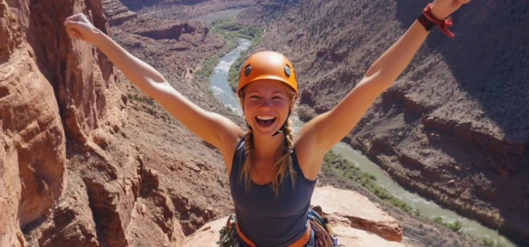 How to Maintain Motivation: 6 Strategies to Stay Encouraged A woman who maintained motivation and climbed to the top of a cliff