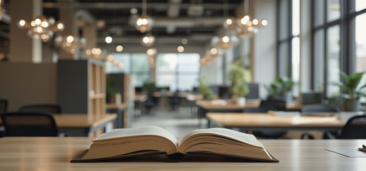 How to Write Copy That Sells by Ray Edwards: Book Overview An open book on a desk in an open workspace