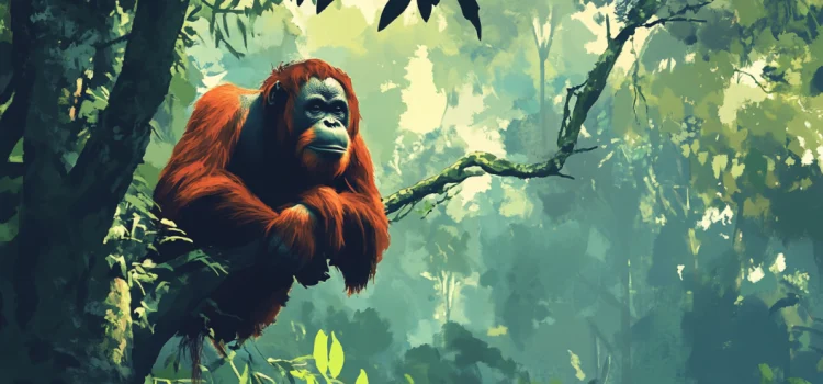 Why the Sixth Mass Extinction Is Different From the Others A wild orangutan resting on a high branch in a jungle, an animal at risk in the sixth mass extinction