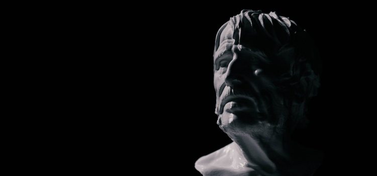 The Stoic Philosophy of Seneca: Principles & Practice A bust of the Stoic philosopher Seneca against a black background