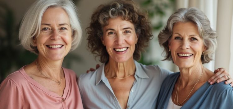 How to Age Gracefully: Wit & Wisdom From Laurie Notaro Three smiling middle-aged women illustrate how to age gracefully