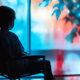 A child sitting in a chair wondering if therapy is bad for kids