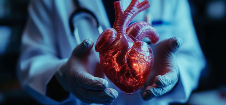 How Biological Aging Research Could Personalize Healthcare A scientist holding a plastic model of a human heart to represent biological aging