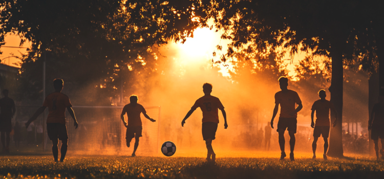 Howard Gardner: Spatial Intelligence Is Key for Artists & Athletes Silhouettes of people playing soccer as the sun sets illustrates spatial intelligence