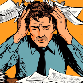 A stressed man who is being overworked at work