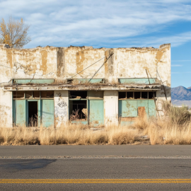An old business building crumbling, showing the disadvantages of traditional business