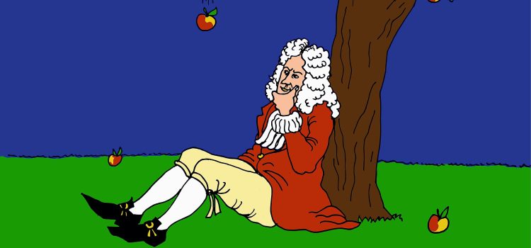A cartoon depiction of Isaac Newton under the apple tree illustrates examples of insights