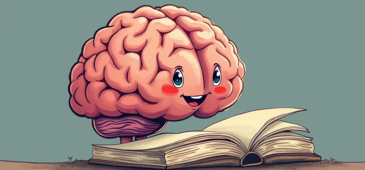The Reading Brain: How Neuroplasticity Makes Reading Possible A cartoon drawing of a brain reading a book illustrates the reading brain