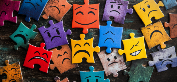 How Are Emotions Created? The Role of the Unconscious Mind A jigsaw puzzle of various feelings and facial expressions illustrates how emotions are created
