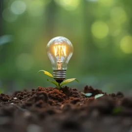 A light bulb growing out of the ground illustrates how to be insightful