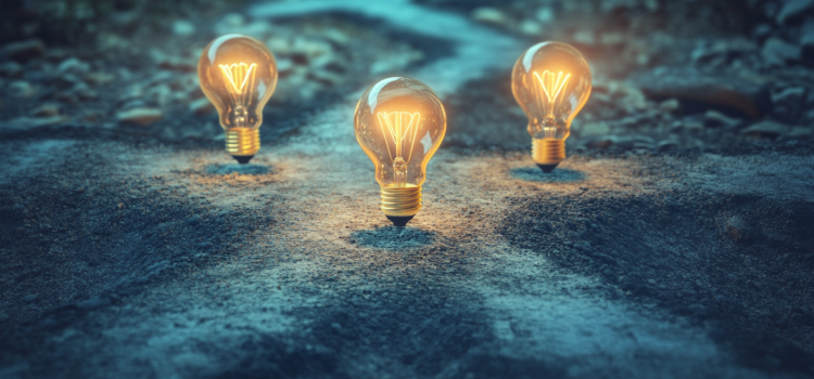 How to Find Insight: The 3 Paths to Breakthrough Moments Light bulbs at crossroads with three paths going in different directions illustrates how to find insight