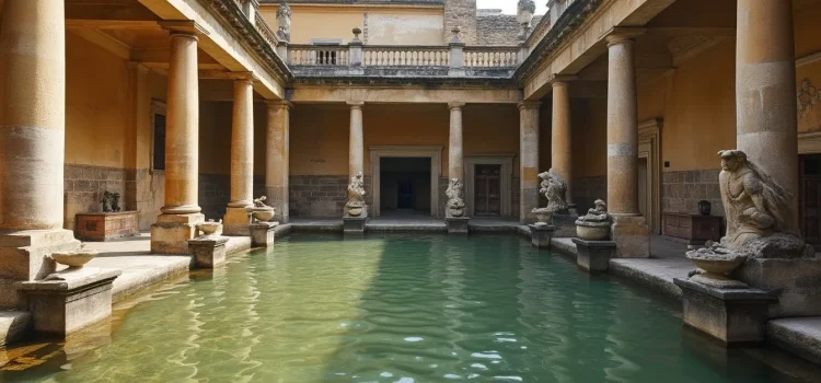 A History of Bathing: From Bathhouses to Smart Bathrooms Una piscina en unas termas romanas ilustra la historia del baño