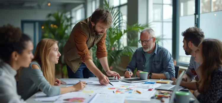 How to Plan a Project: Turn To-Do Lists Into Concrete Timelines A team meeting around a table with laptops and documents illustrates how to plan a project