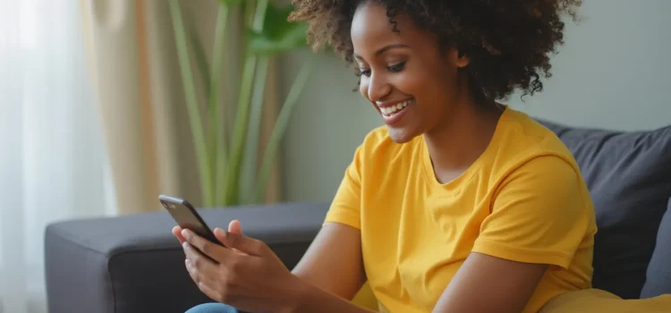 How to Make the Most of Shortform: A Guide to Using the App Woman in yellow shirt smiling and looking at her phone