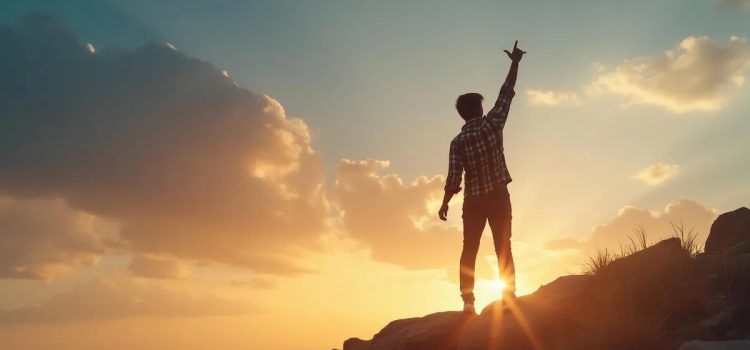 Get It Done: Surprising Lessons From the Science of Motivation A man on a mountaintop triumphantly raising his arm represents Get It Done: Surprising Lessons From the Science of Motivation