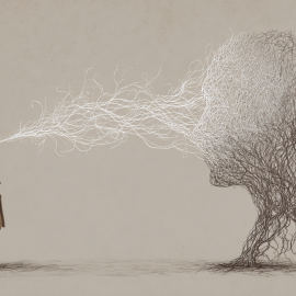 Ellen Langer’s The Mindful Body: Book Overview & Takeaways A mind-body connection illustrated through a man being connected to his brain