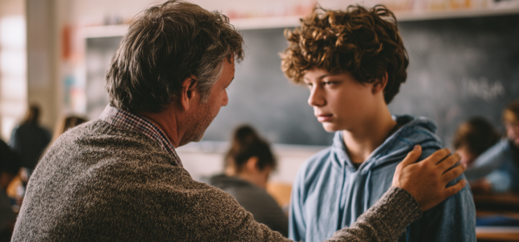 10 to 25 by David Yeager: Book Overview & Lessons In a classroom, a teacher is mentoring a teenage student
