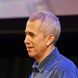 A photo of Danny Meyer presenting at TEDx
