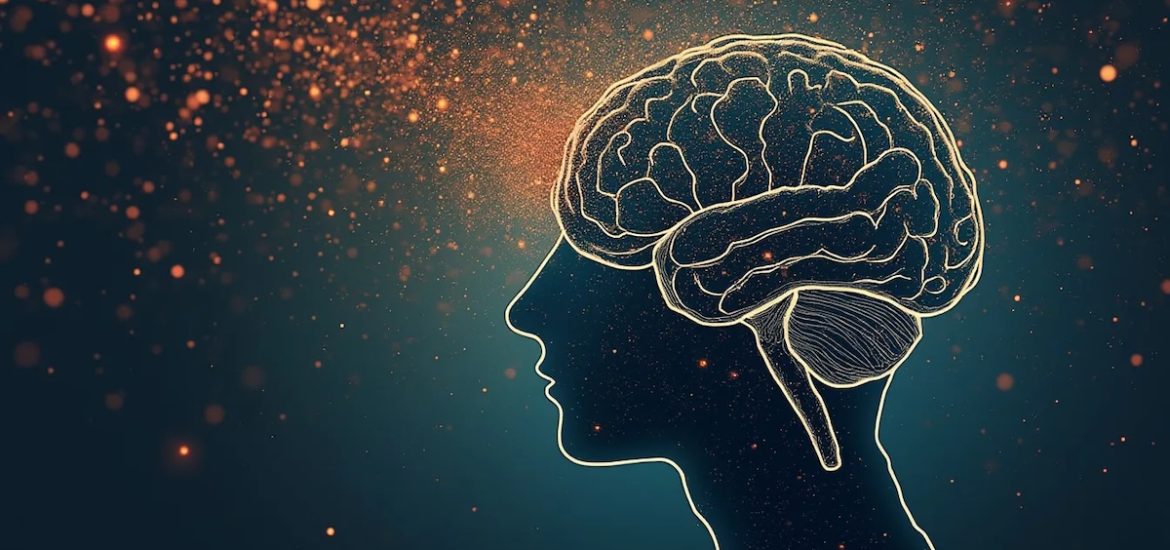 An illustration of a human head and brain in profile with sparkles in the air illustrates ideological thinking