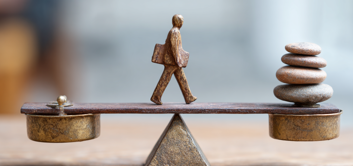 A work-life balance scale