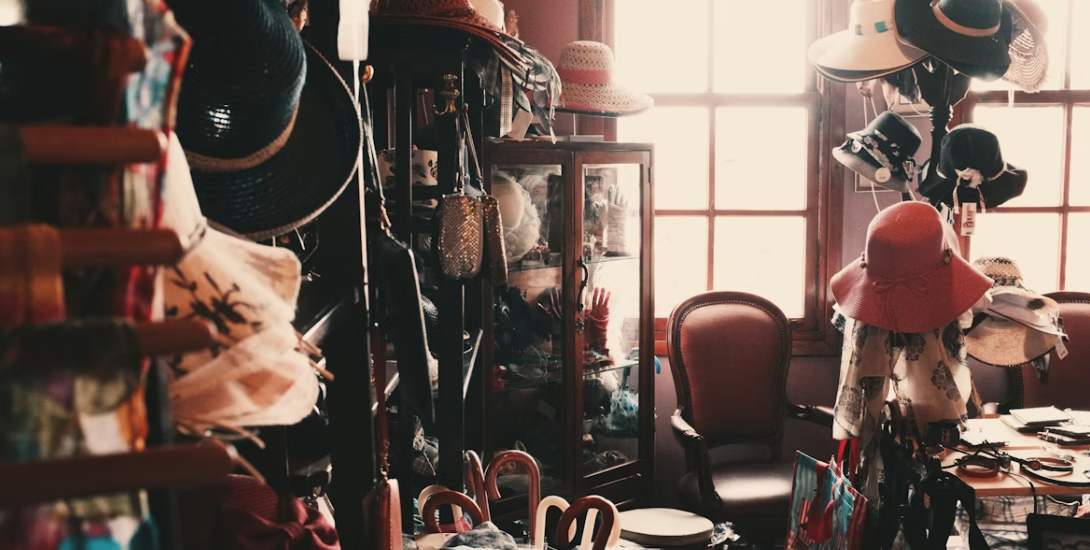 A house cluttered with lots of stuff