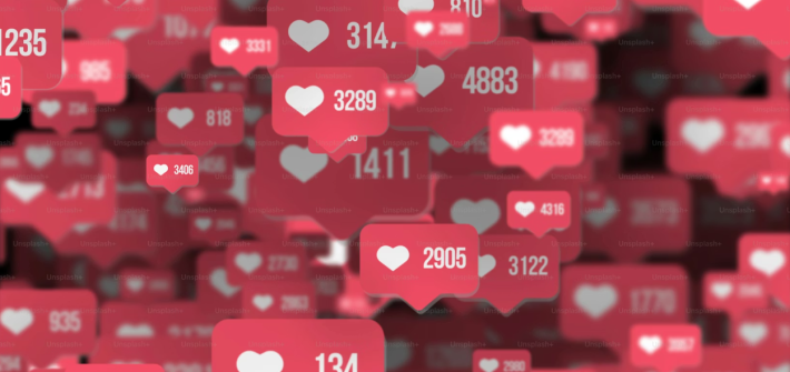 Social media like bubbles on art shared online