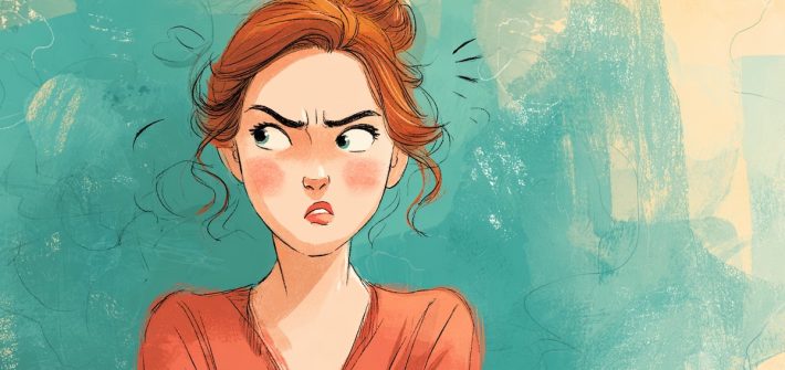 A drawing of a woman wincing and looking off to the side illustrates how to handle criticism