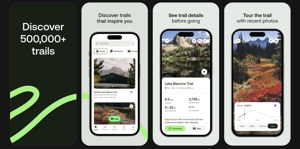 A screenshot of the AllTrails app in the App Store