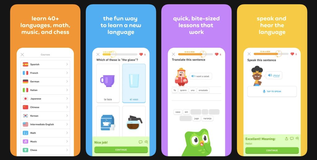 A screenshot of the Duolingo app in the App Store