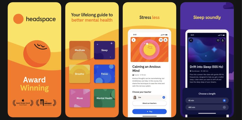 A screenshot of the Headspace app in the App Store