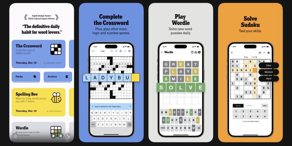 A screenshot of the NYT Games app in the App Store