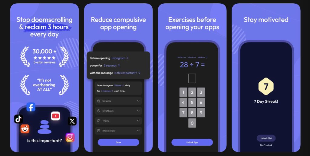A screenshot of the ScreenZen app in the App Store